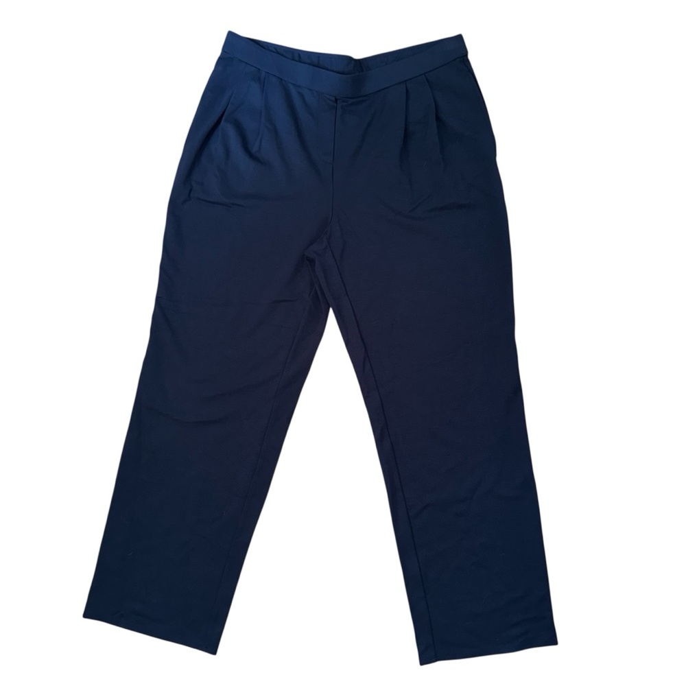 J.Jill Wearever Navy Blue Wide Leg Pull‎ On Pants Size Large With Side Pockets - Picture 12 of 12